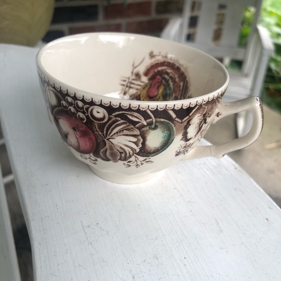Vintage JOHNSON BROS HIS MAJESTY THANKSGIVING TURKEY Tea Cup, England - Picture 6 of 9